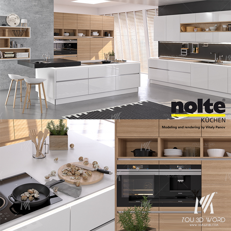 Kitchen NOLTE Nova Lack (vray GGX, corona PBR)